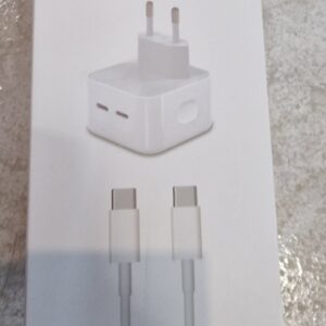 Carregador duplo USB-C 35W com cabo USB-C - embalagem frente